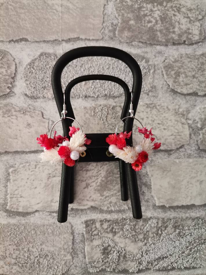 Boucle d'oreilles rouge